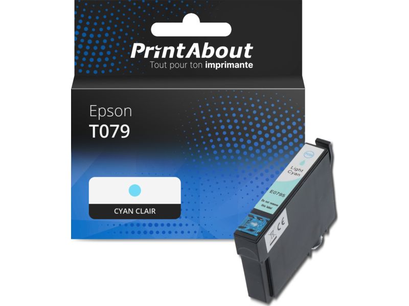 Cartouche compatible Epson T079 (C13T07954010) - Cyan clair