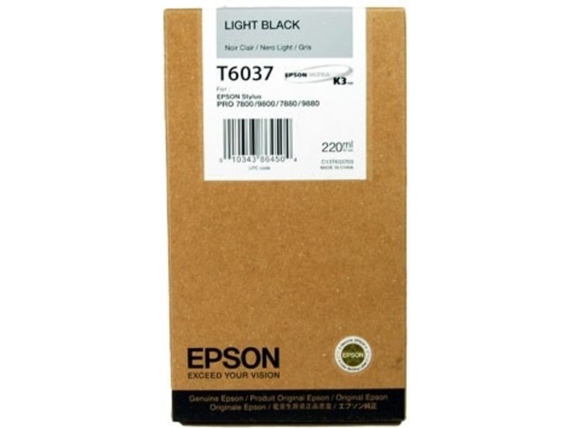 Epson T6037 Ink Cartridge - Light Black - 220ml