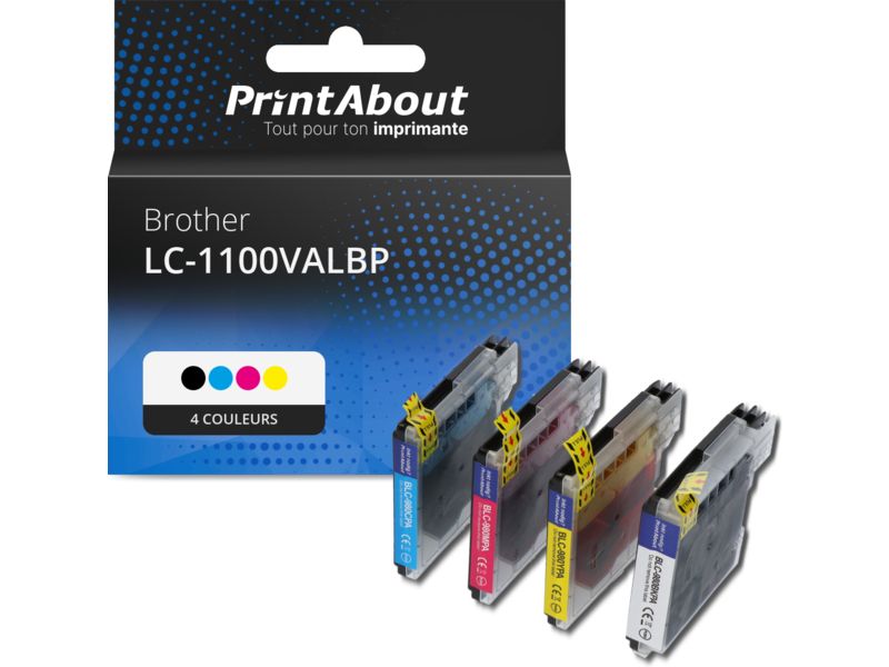 Cartucho compatible Brother LC-1100VALBP - 4 colores - Multipack