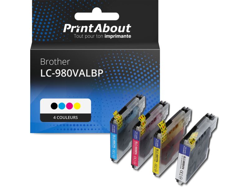 Cartouche compatible Brother LC-980VALBP - 4 couleurs - Multipack