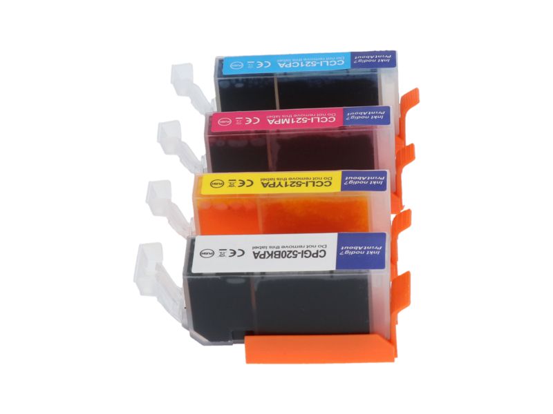 Cartouche d'encre compatible Canon CLI-521 CMYK - 4 couleurs - Multipack, 62 ml