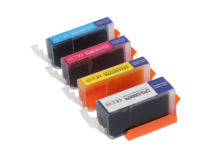 Cartouche d'encre compatible Canon CLI-521 CMYK - 4 couleurs - Multipack, 62 ml