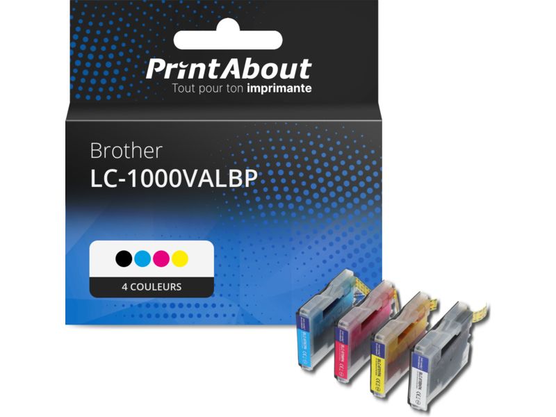 Cartouche compatible Brother LC-1000VALBP - 4 couleurs - Multipack