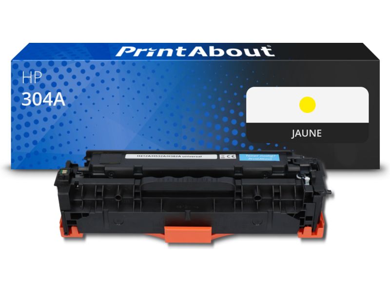 Toner jaune compatible HP 304A (CC532A) PrintAbout