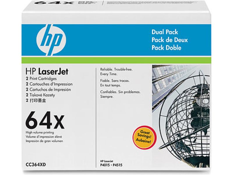 Toner HP 64X Noir Haute Capacité (CC364XD) x2 - Multipack