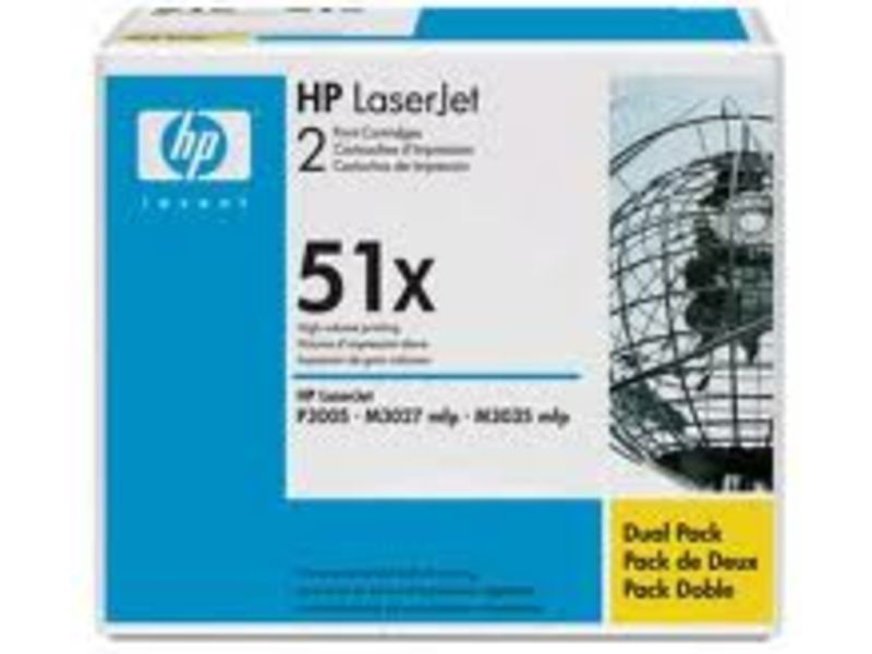 HP 51X Toner (Q7551XD) - Black - High-Capacity Multipack