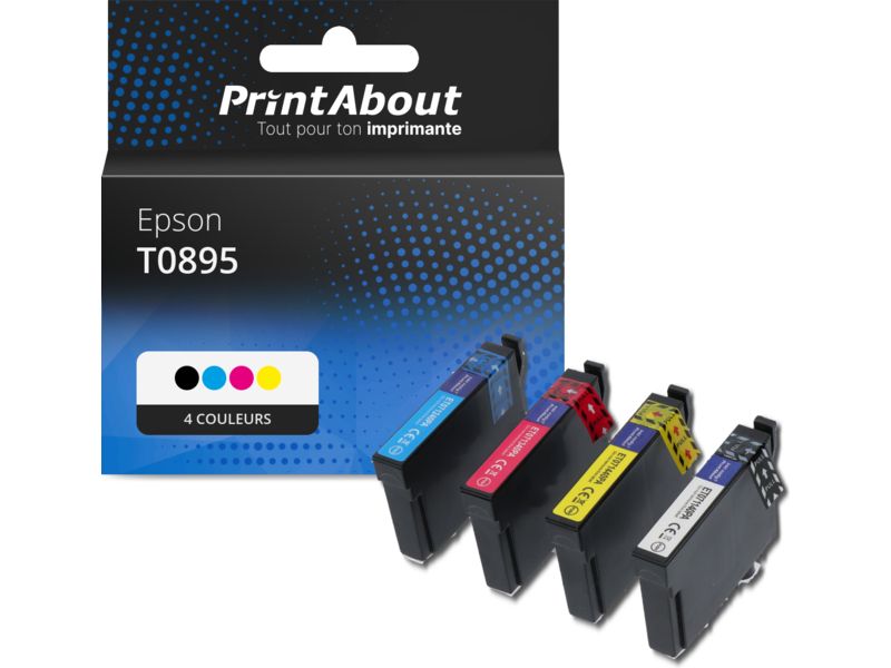 Cartucho compatible Epson T0895 - 4 colores - Multipack de PrintAbout