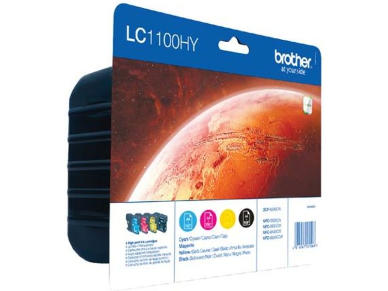 Kit de cartuchos de tinta Brother LC-1100HYVALBP - 4 colores - Alto rendimiento - Multipack