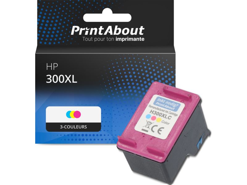 Cartouche compatible PrintAbout HP 300XL (CC644EE) - 3 couleurs, grande capacité