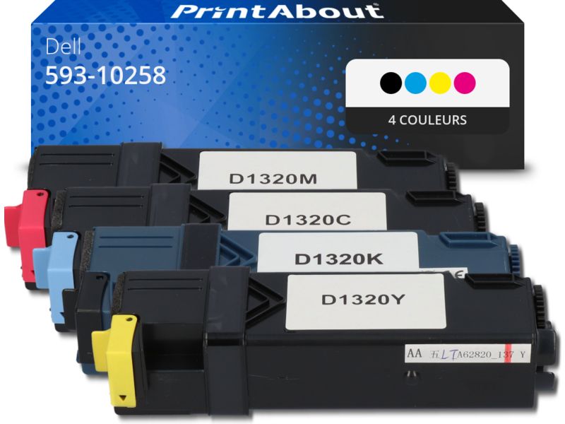 Toner compatible Dell 593-10258 (DT615) - 4 couleurs - Multipack par PrintAbout