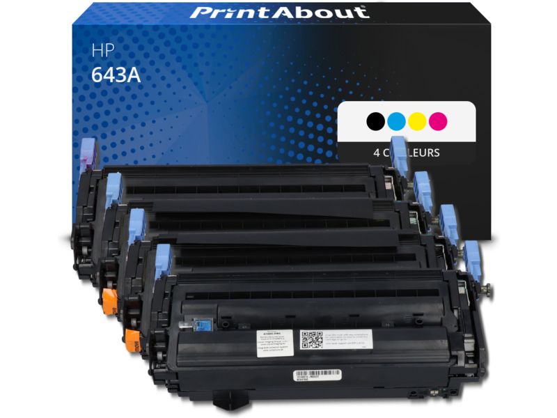 Toner compatible PrintAbout HP 643A (Q5950A) - 4 couleurs - Multipack