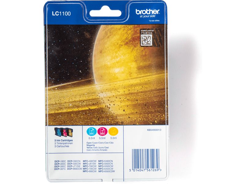 Kit de cartuchos de tinta Brother LC-1100RBWBP - Tri-colores