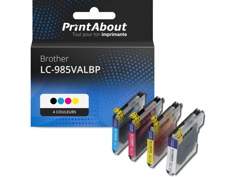 Cartucho compatible Brother LC-985VALBP - 4 colores - Multipack