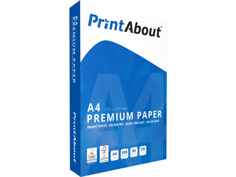 Papier PrintAbout Premium A4, 1 paquet (500 feuilles)