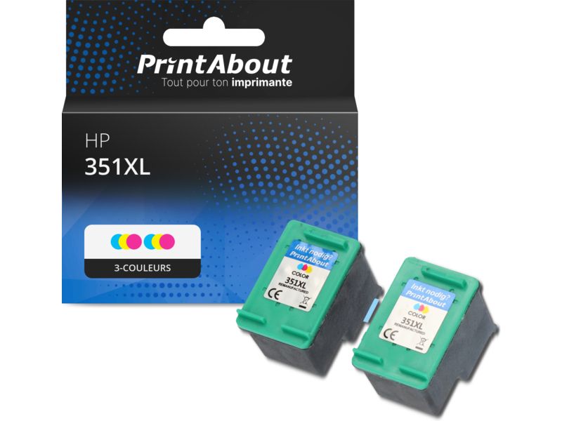 Cartucho de tinta compatible PrintAbout HP 351XL (CB338EE) 3 colores - Pack de alta capacidad