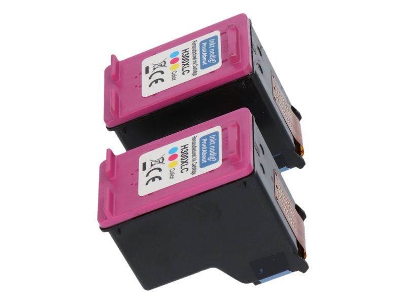 Cartouche compatible HP 300XL PrintAbout (CC644EE) - Paquet de 2 - 3 couleurs - Grande capacité - Multipack
