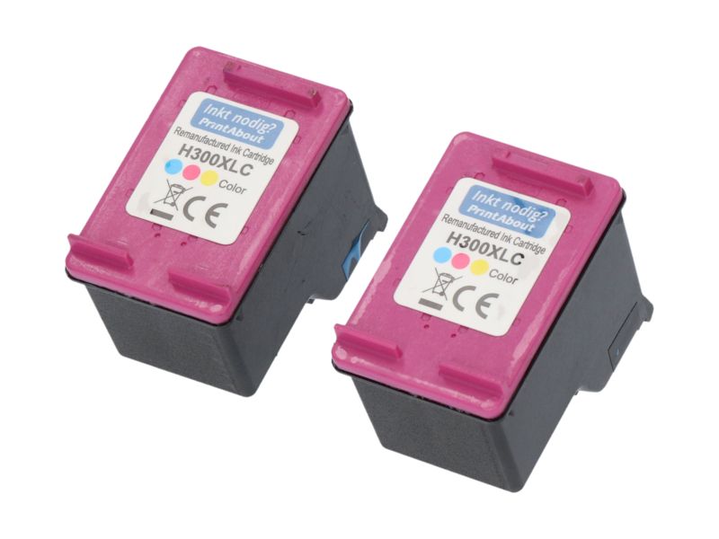 Cartouche compatible HP 300XL PrintAbout (CC644EE) - Paquet de 2 - 3 couleurs - Grande capacité - Multipack