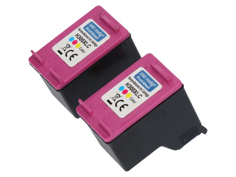 Cartouche compatible HP 300XL PrintAbout (CC644EE) - Paquet de 2 - 3 couleurs - Grande capacité - Multipack