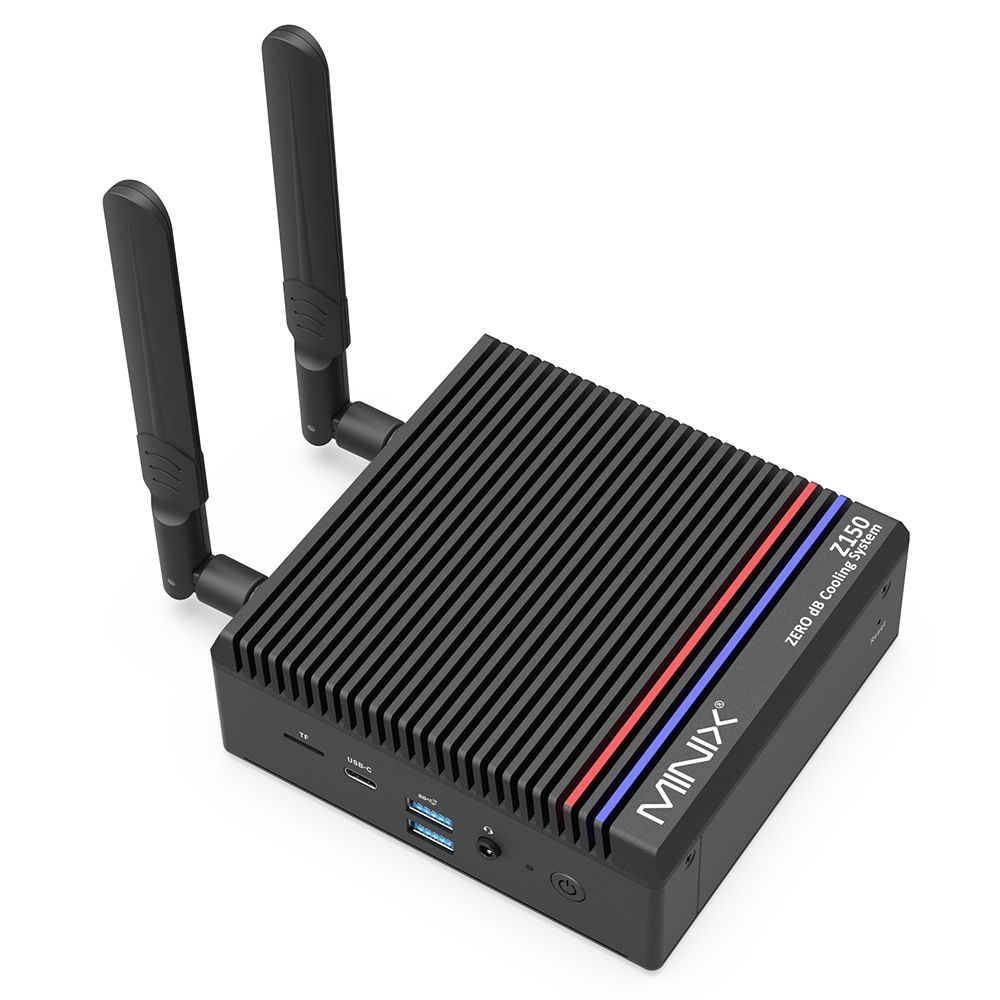 MINIX Z150-0dB Mini PC - Fanless, Intel N150 4-Core, Up to 3.6GHz, 8GB RAM, 256GB SSD, 2x HDMI 4K 60Hz, Dual Screen Support, Wi-Fi 6, Bluetooth 5.2