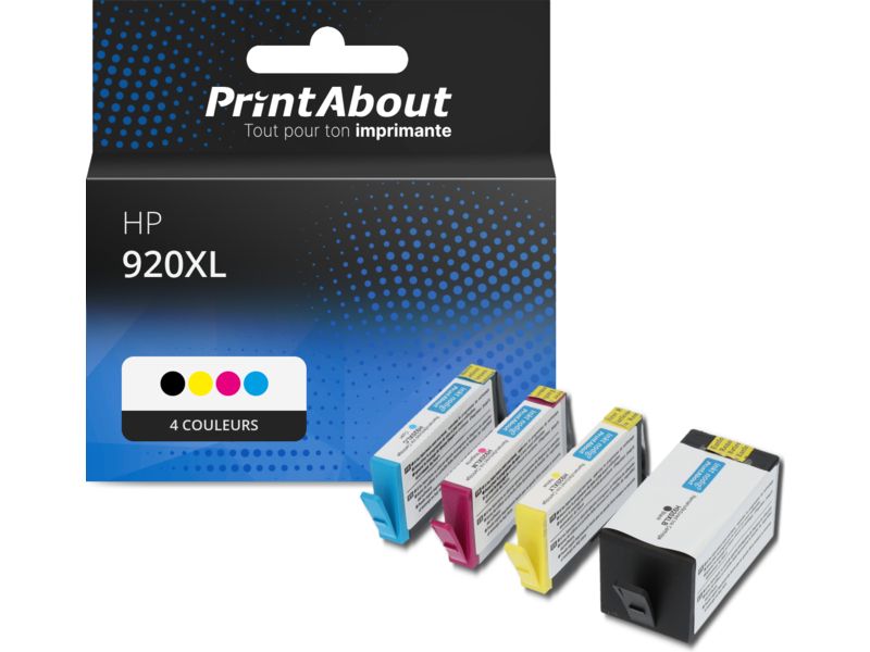 Cartucho compatible HP 920XL (C2N92AE) - 4 colores - Alta capacidad - Multipack