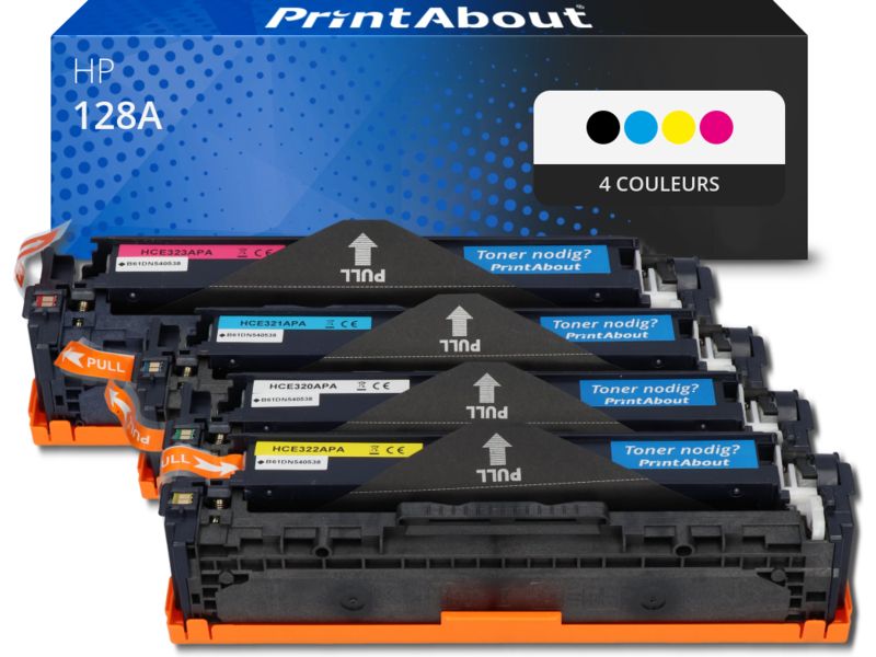 Cartouche d'encre compatible PrintAbout HP 128A (CE320A) - Pack de 4 couleurs