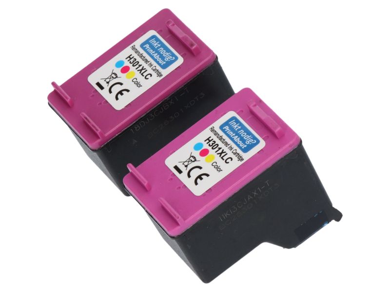 Cartouche compatible HP 301XL PrintAbout (D8J46AE) - paquet de 2 - 3 couleurs - grande capacité - multipack