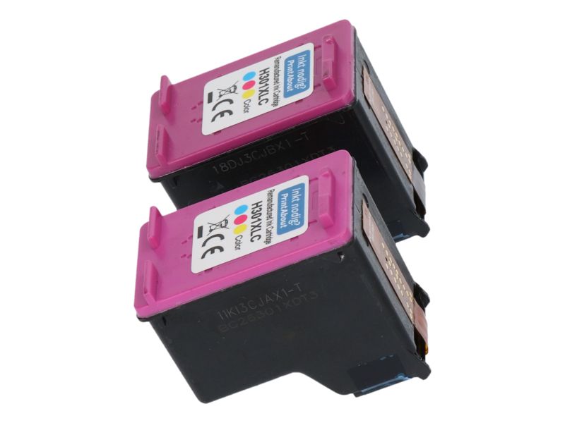 Cartouche compatible HP 301XL PrintAbout (D8J46AE) - paquet de 2 - 3 couleurs - grande capacité - multipack