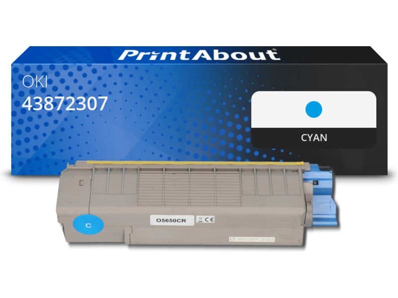 Toner compatible PrintAbout - Cyan (OKI 43872307, 2500 pages d'impression)