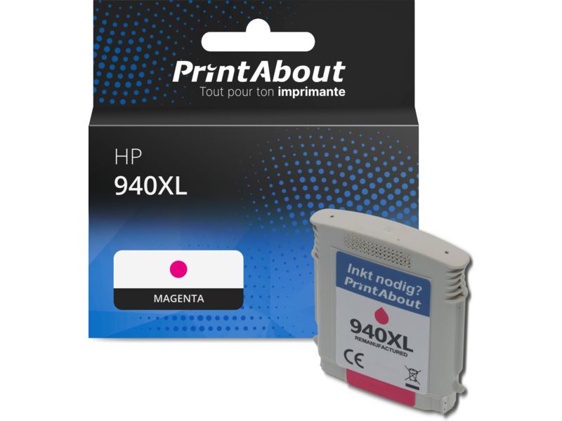 Cartouche compatible PrintAbout HP 940XL - Magenta - Grande capacité