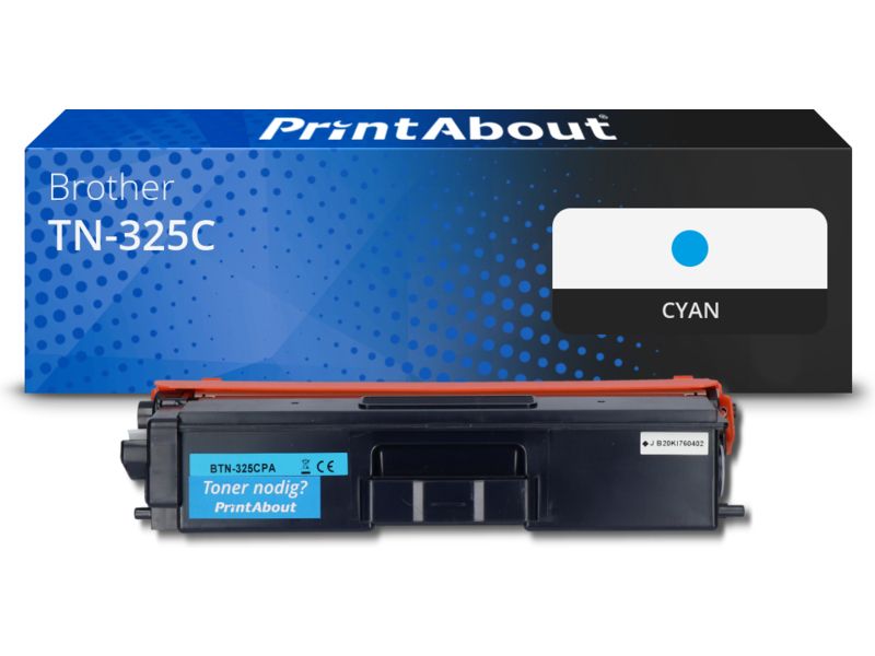 Toner compatible PrintAbout Brother TN-325C - Cian - Alta capacidad