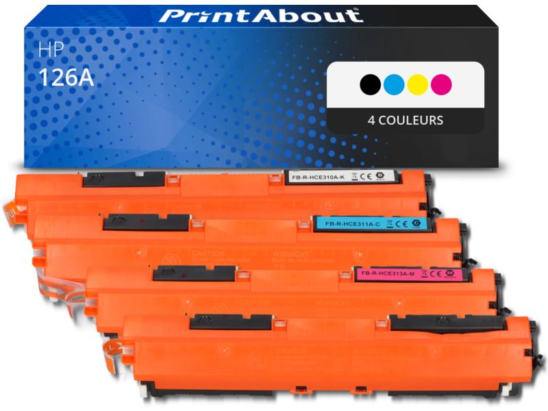 PrintAbout Compatible HP 126A (CE310A) 4-Color Toner Multipack