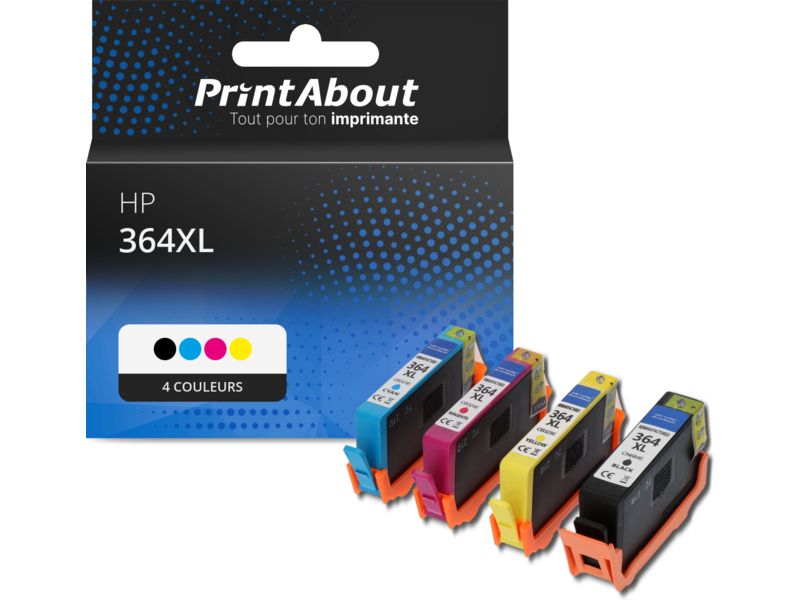 Cartucho compatible HP 364XL PrintAbout - 4 colores - Gran capacidad - Multipack (N9J74AE)
