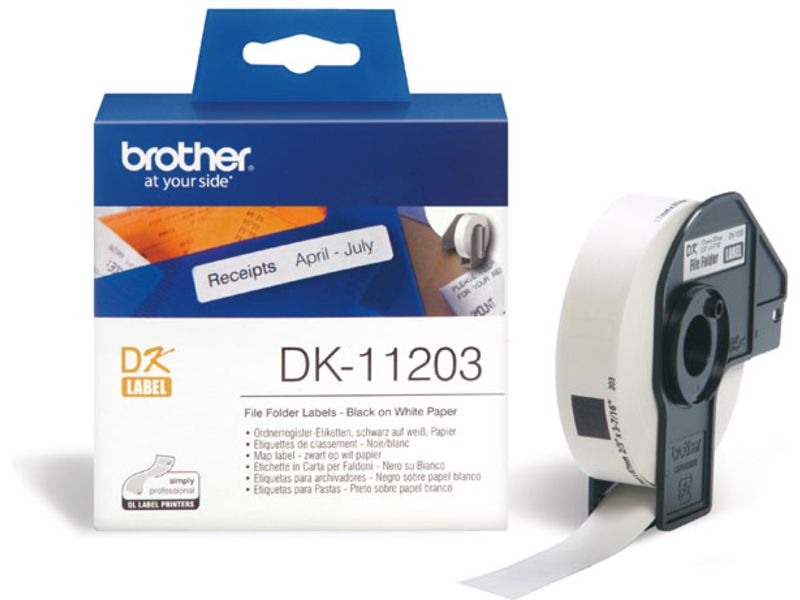 Brother DK-11203 Label, 17mm x 87mm, Black on White