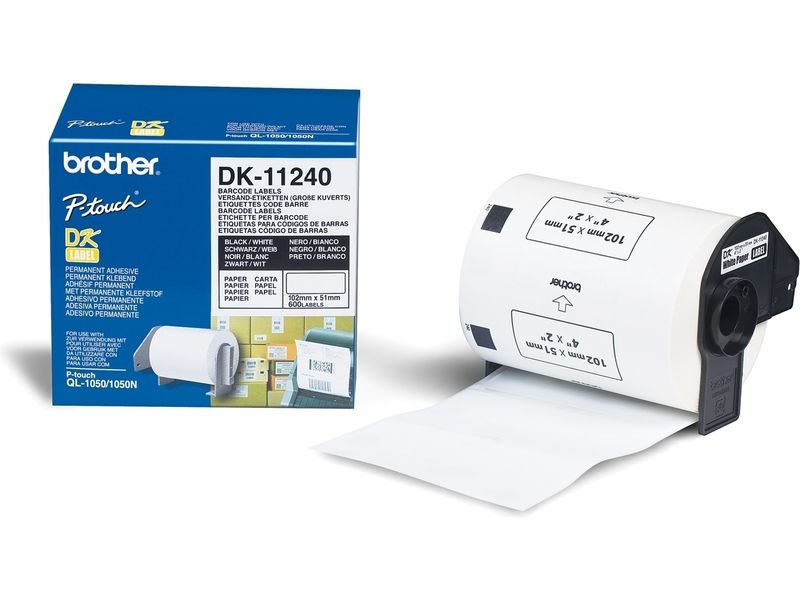 Brother DK-11240 Label, 51mm x 102mm, Black on White