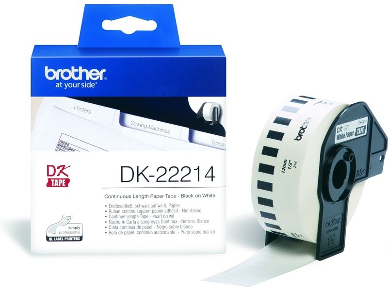 Brother DK-22214 Label - 12mm - Black on White
