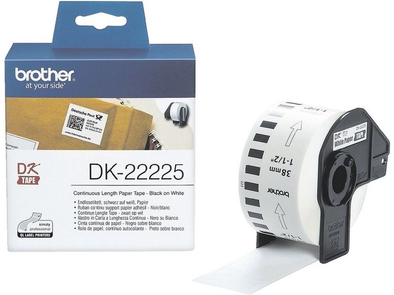 Brother DK-22225 Label, 38mm, Black on White