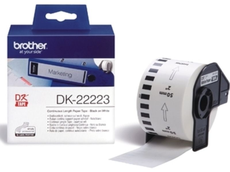 Etiqueta Brother DK-22223 - 50 mm - Negro sobre blanco
