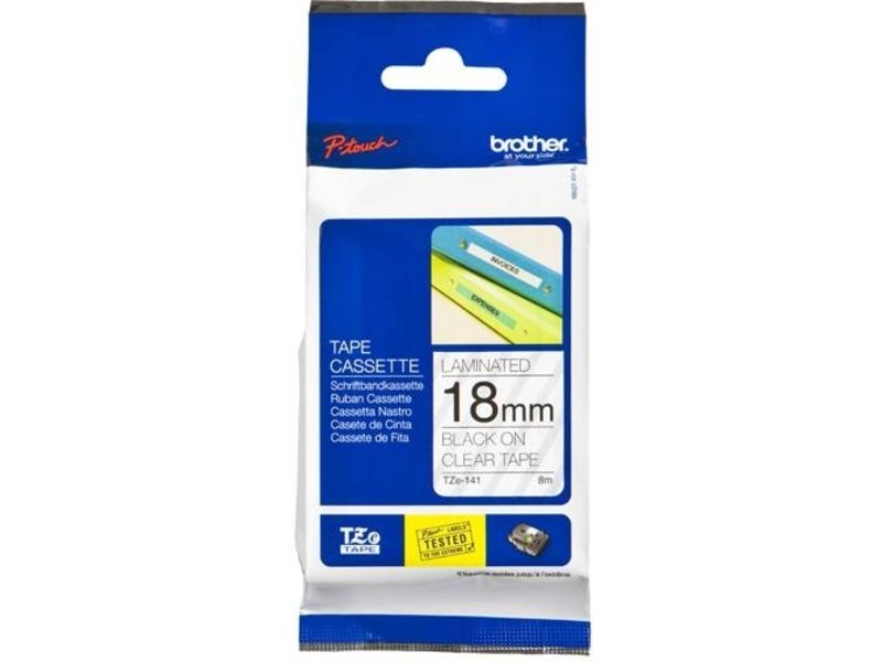 Brother TZe-141 - 18mm - Black on Transparent Tape