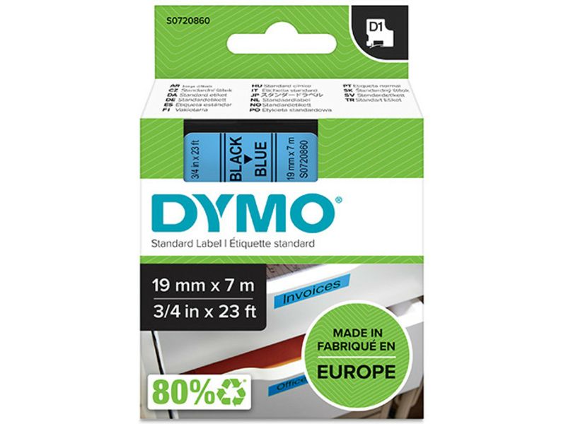Tinta Dymo de 12 mm Azul y Negro (S0720860)