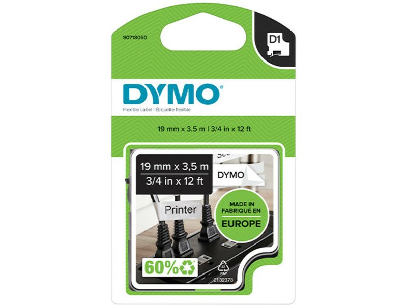 Étiqueteuse Dymo 16958 (S0718050) - Ruban de 19 mm Noir sur Blanc