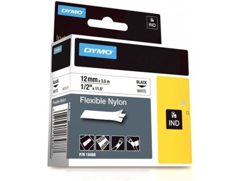 Dymo 18488 (S0718100) - 12mm Black on White Label