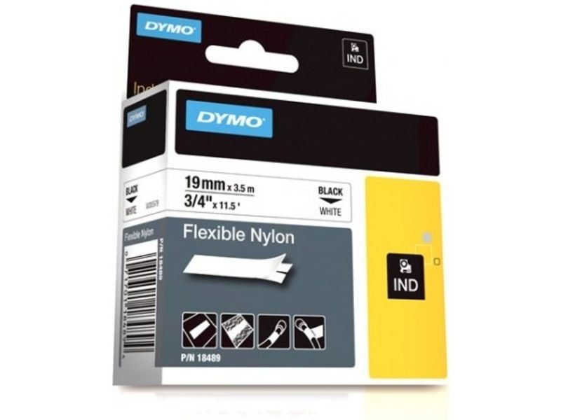 Ruban Dymo Noir sur Blanc (19 mm)