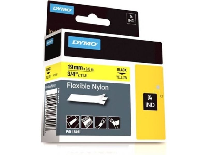 Ruban Dymo S0718090 19 mm Noir sur Jaune