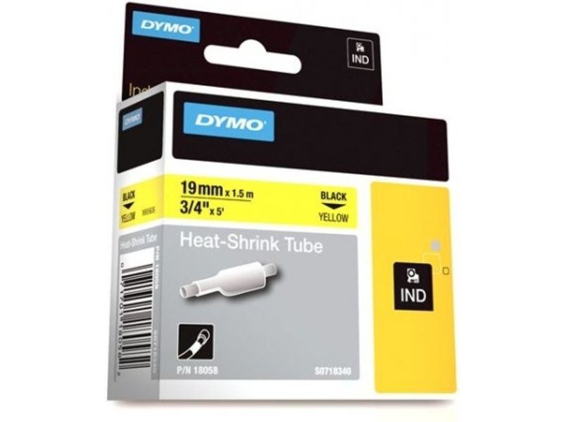 Dymo 18058 (S0718340) - 19mm - Black on Yellow Label