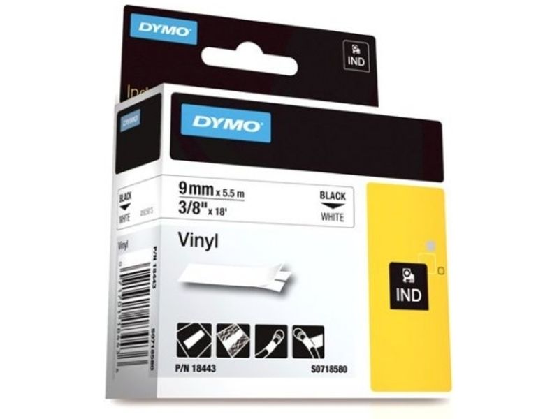 Dymo 9mm Black on White Label Tape (S0718580)