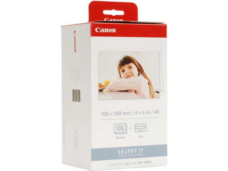 Carta de tinta Canon KP-108IN + papel fotográfico de 3 colores