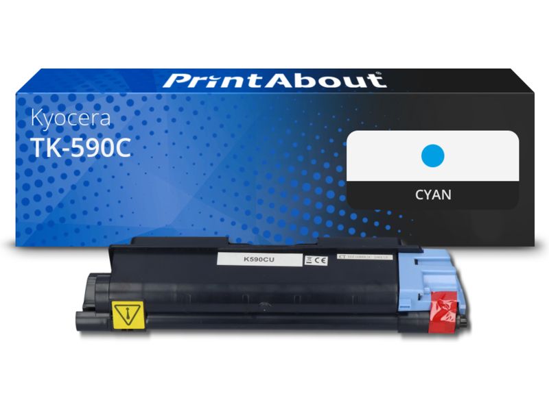 Toner Kyocera compatible TK-590C - Cian por PrintAbout (Capacidad: 5,500 páginas)