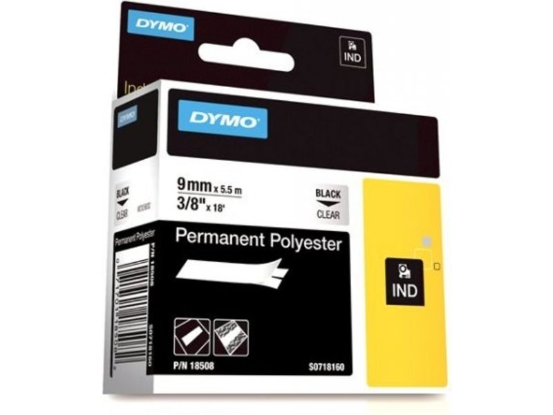 Ruban Dymo S0718160 - 9 mm - Noir sur transparent