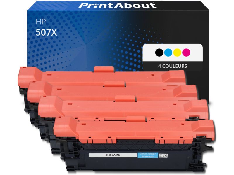 Toner compatible PrintAbout HP 507X (CE400X) - 4 couleurs - Grande capacité - Multipack