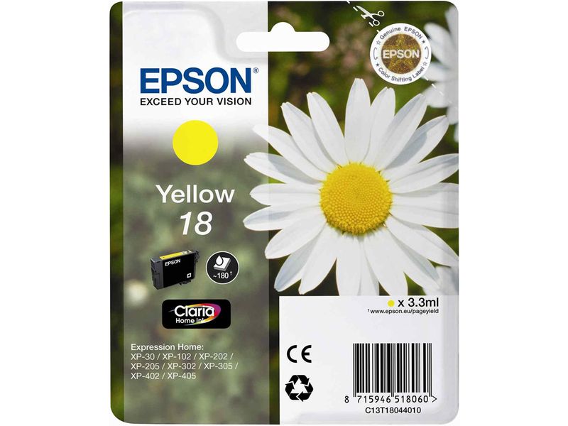 Cartouche d'encre jaune Epson 18 (C13T18044012)